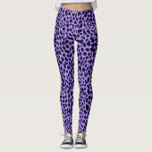 Navy Lila Leopard Print Leggings (Vorderseite)