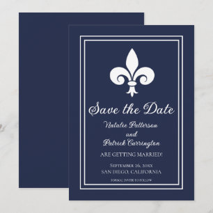 Navy Lilie Save the Date einladen Einladung