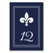 Navy Lilie Tischnummer Card (Rückseite)