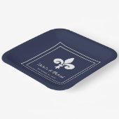 Navy Lilie Wedding Paper Tellers Pappteller (Gewinkelt)