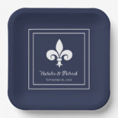 Navy Lilie Wedding Paper Tellers Pappteller (Vorderseite)