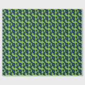 Navy & Lime Knöpfe Gingham - Bastel- und Nähzimmer Geschenkpapier (Flach)
