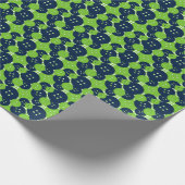 Navy & Lime Knöpfe Gingham - Bastel- und Nähzimmer Geschenkpapier (Ecke)