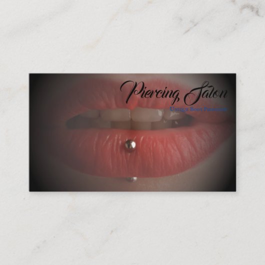 Navy Lips Piercing Foto Visitenkarte (Vorderseite)