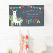 Navy Llama Fun Cactus Birthday Party Willkommen Banner (Insitu)