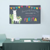 Navy Llama Fun Cactus Birthday Party Willkommen Banner (Messeveranstaltung)
