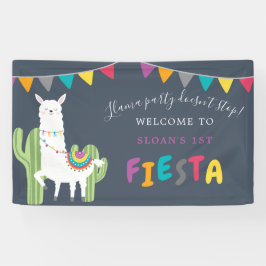 Navy Llama Fun Cactus Birthday Party Willkommen Banner