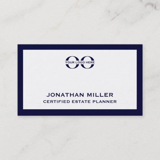 Navy-Logo auf der White-Business-Karte Visitenkarte (Vorderseite)