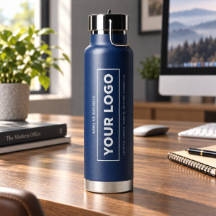 Navy-Logo-Hydration mit Markennamen auf der Vorder Trinkflasche