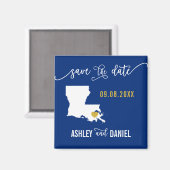 Navy Louisiana Wedding Speichern Sie die Datumskar Magnet (Vorderseite/Rückseite)