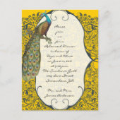 Navy Love Bird Damask Probe Einladung (Vorderseite)