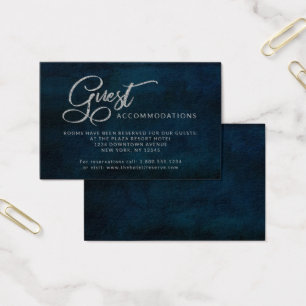 Navy Luster Blue Guest Accommodation Insert Card