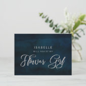 Navy Luster Blue Sei unsere Flower Girl Vorschlag (Stehend Vorderseite)