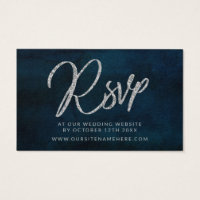 Navy Luster Blue Wedding Website UAWG Insert Cards