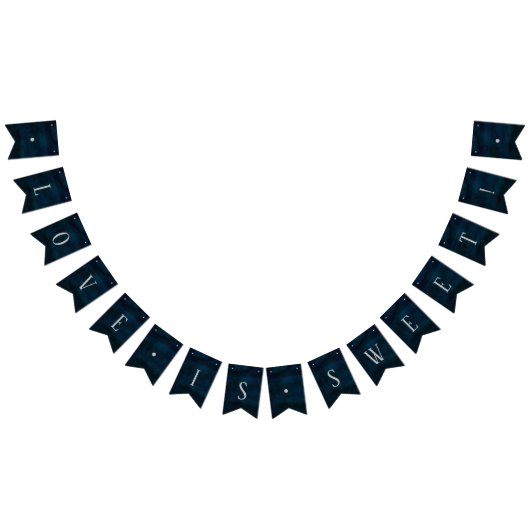 Navy Luster Dark Blue Liebe ist Sweet Wedding Wimpelkette (Alle)