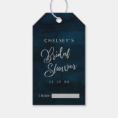 Navy Luster Dark Blue Silver Bridal Display Dusche Geschenkanhänger (Vorderseite)