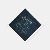 Navy Luster Dark Blue Silver Sweet Ending Serviette (Ecke)