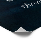 Navy Luster Dark Blue Silver Wedding Begrüßungszei Poster (Ecke)