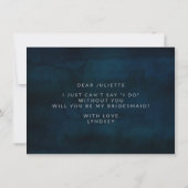 Navy Luster Silver Be My Bridesmaid Vorschlag Card (Rückseite)