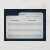 Navy Luster Silver Blue Bridge zu Rezept Card Ankündigungspostkarte (Rückseite)