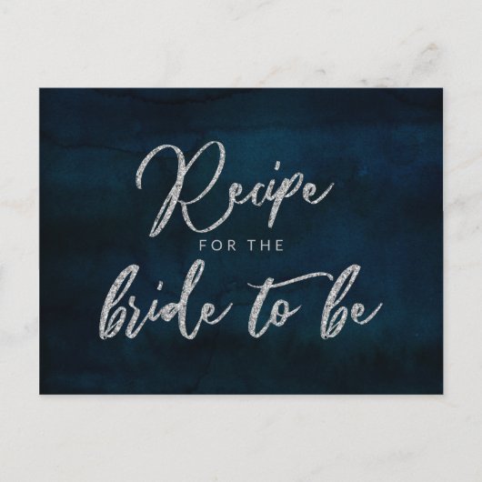 Navy Luster Silver Blue Bridge zu Rezept Card Ankündigungspostkarte (Vorderseite)