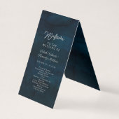 Navy Luster Silver Blue Hochzeitsprogramm (Vorderseite)