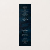 Navy Luster Silver Blue Hochzeitsprogramm (Außenseite Aufgefaltet)