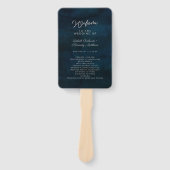 Navy Luster Silver Blue Hochzeitsprogramm Fächer (Vorderseite)