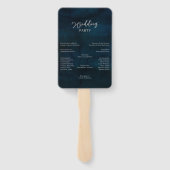 Navy Luster Silver Blue Hochzeitsprogramm Fächer (Rückseite)