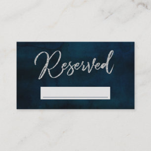 Navy Luster Silver Blue Reserviert Seating Wedding Platzkarte