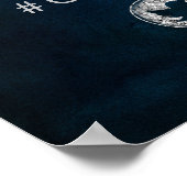 Navy Luster Silver Teilen Sie die Liebe Hochzeitsz Poster (Ecke)