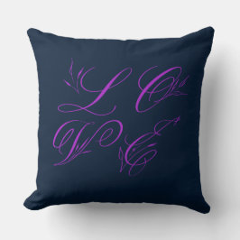 Navy + Magenta LIEBE Pillow Kissen