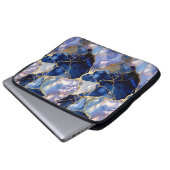 Navy Marmor Laptop Hülle Goldader Case (Vorne Knopf)