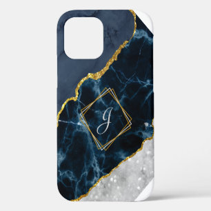 Navy-Marmor mit Gold-Glitter iPhone / iPad-Hülle 12 Hülle