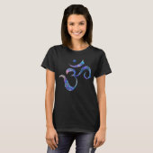 Navy Marmoriert Om T-Shirt (Vorne ganz)