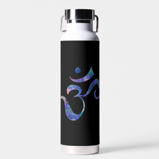 Navy Marmoriert Om Trinkflasche (Vorne)
