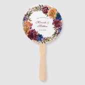 Navy Marsala Orange Floral Wedding Vielen Dank Fächer (Vorderseite)