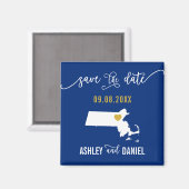 Navy Massachusetts Wedding speichern Sie die Datum Magnet (Vorderseite/Rückseite)