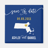 Navy Massachusetts Wedding speichern Sie die Datum Magnet (Vorne)