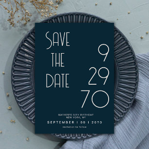 Navy Matt Einfache Minimale Geburtstags-Save-the-D Save The Date