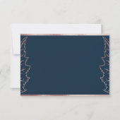 Navy Matt Rose Gold Blätter Hochzeit RSVP Card Dankeskarte (Rückseite)