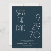 Navy Matte Simple Minimal Birthday Save The Date (Vorderseite)
