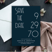 Navy Matte Simple Minimal Wedding Save The Date