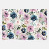 Navy & Mauve Peony Garden Geschenkpapier Set (Vorderseite 3)