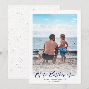 Navy Mele Kalikimaka Minimales Foto Weihnachten