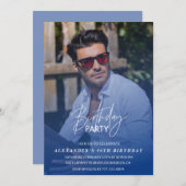 Navy Men Foto 46. Geburtstagsparty Einladung (Vorne/Hinten)
