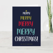 Navy Merry Tree Typografisches Foto geflochten