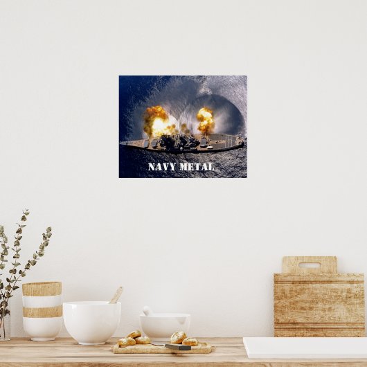 navy metal poster (Küche)