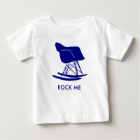 Navy Mid Century Modern Rocking Chair Tee Shirt