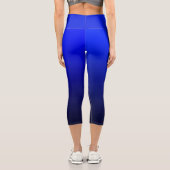 Navy Midnight Blue Ombre Gradient Capri Leggings (Rückseite)